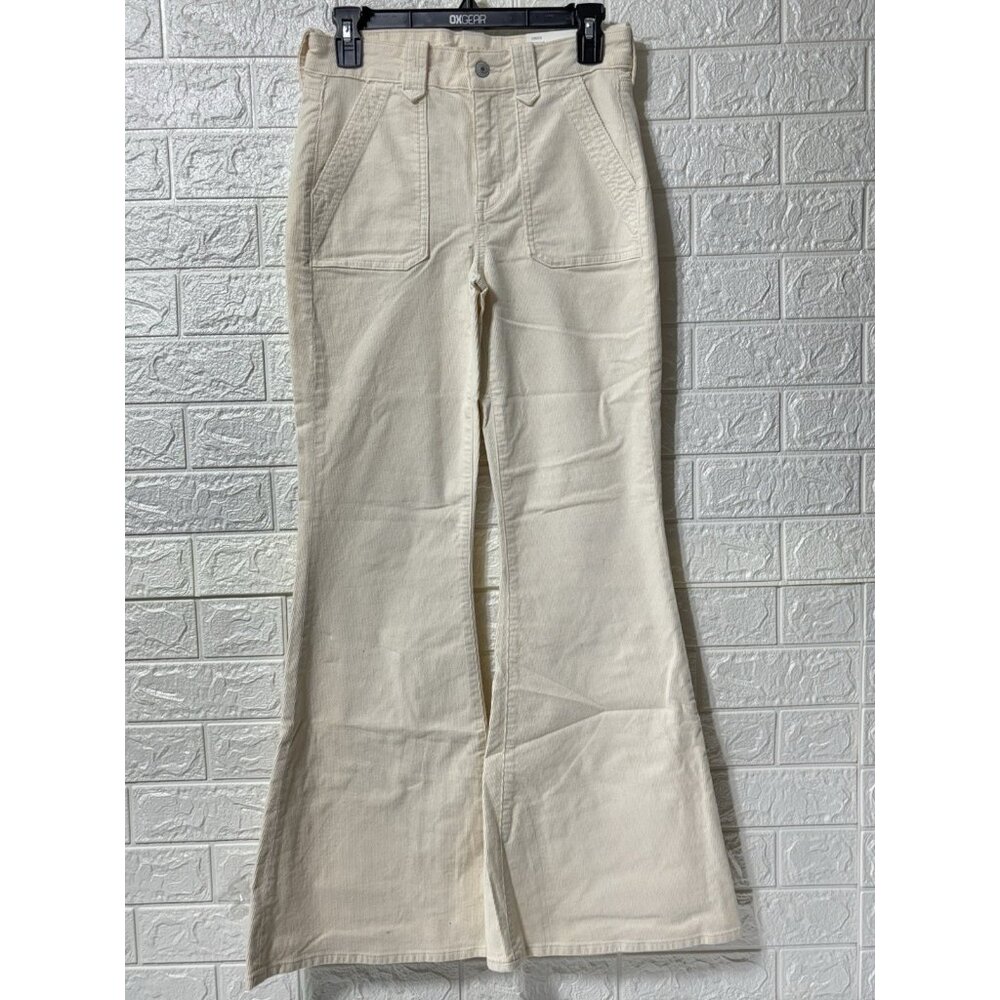 American Eagle Stretch Festival Flare Pants 4 Corduroy Cream High Rise